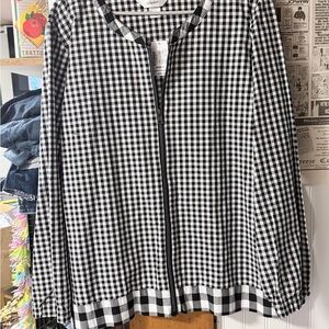 CJ Banks Black and White Gingham Jacket